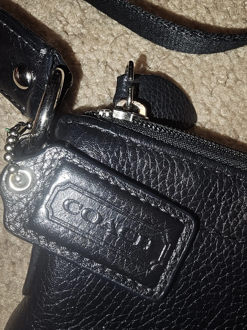 COACH Black Leather Crossbody Bag
